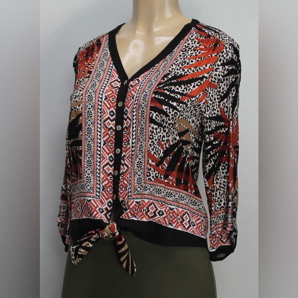 Ruby Rd. Women's Multicolor Button-Up Blouse 3/4 … - image 5